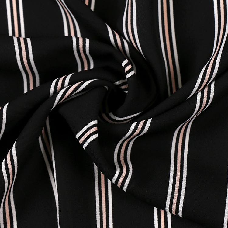 Zacht Zwart Roze En Blauw 75D Polyester Streep Chiffon Stof Voor Dress Shirts, Door De Meter