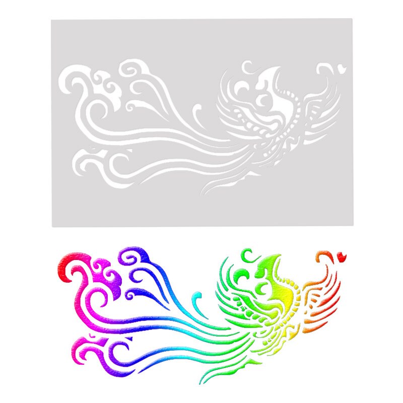 18*26 Phoenix pvc Gelaagdheid Stencils voor Diy scrapbook kleuring, schilderen stencil, home decor diy etc. product afbeelding