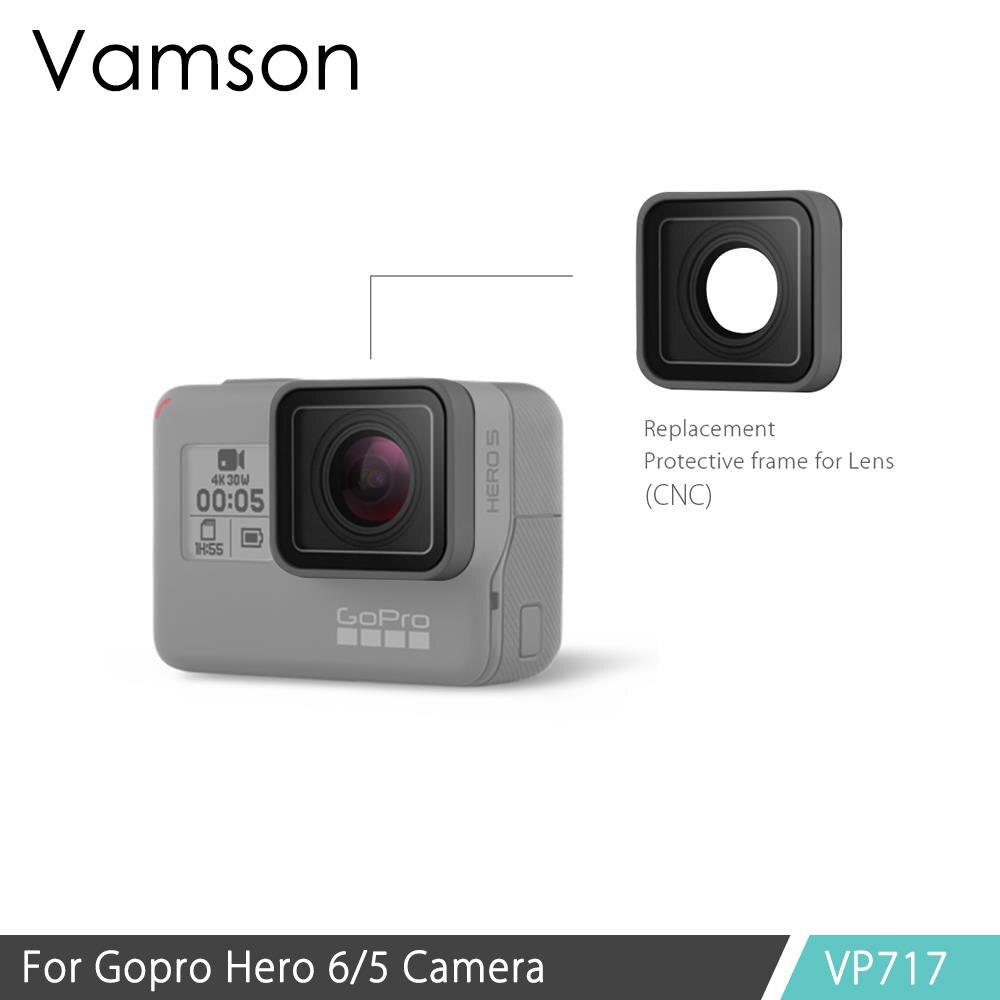 Vamson-Anillo de lente UV para cámara Gopro Hero 7, repuesto de carcasa protectora de reparación, accesorios, color negro, 6, 5, VP717: Default Title