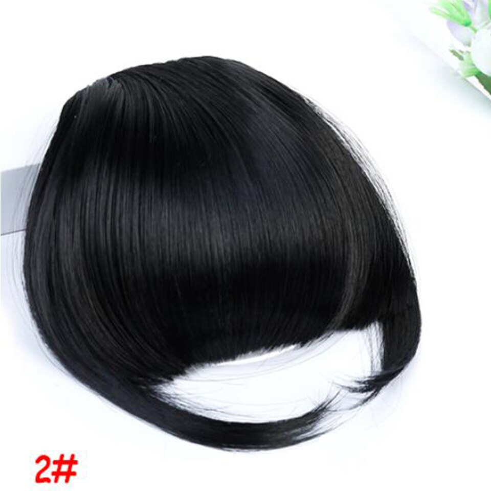 Clip de pelo con flecos para mujer, peluca de cabello con flequillo de aire Natural, accesorios para pelo sintético: B80-2