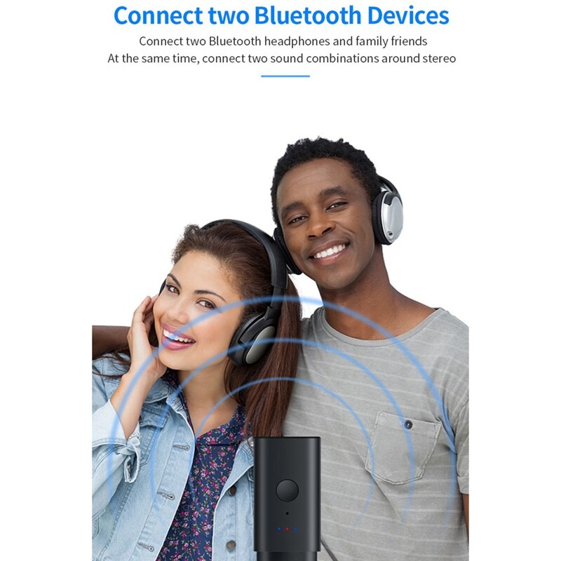 Bluetooth Adapter USB Bluetooth 5.2 Transmitter One For Two Free Drive USB/AUX Dual Output