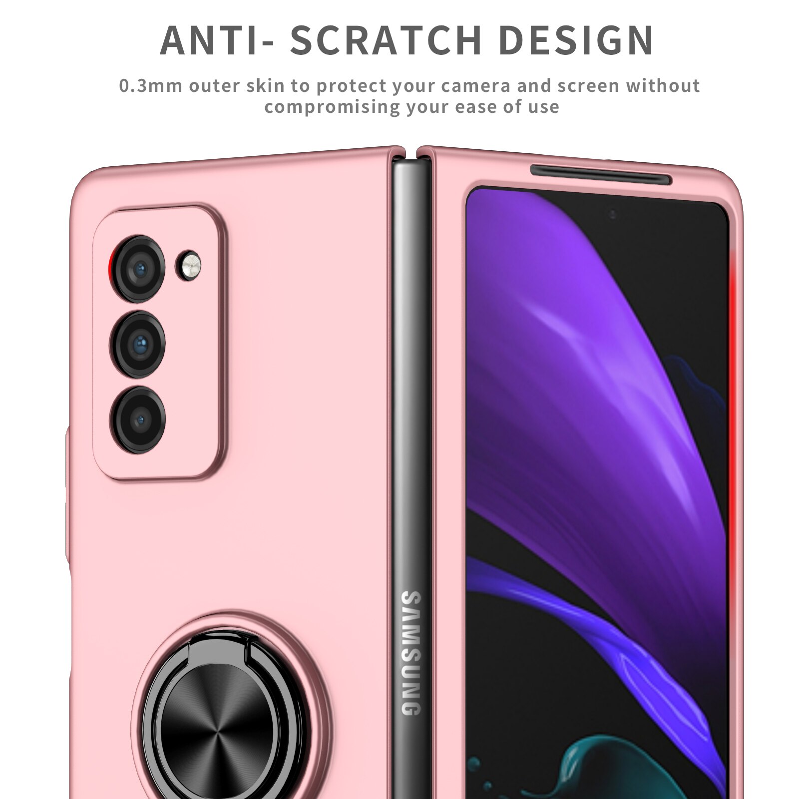 Odporny na wstrząsy metalowy pierścień Kickstand Case do Samsung Galaxy Z Fold 2 Fold2 5G Fold 3 Fold3 antypoślizgowa precyzyjna wycinanka pokrywa Capa