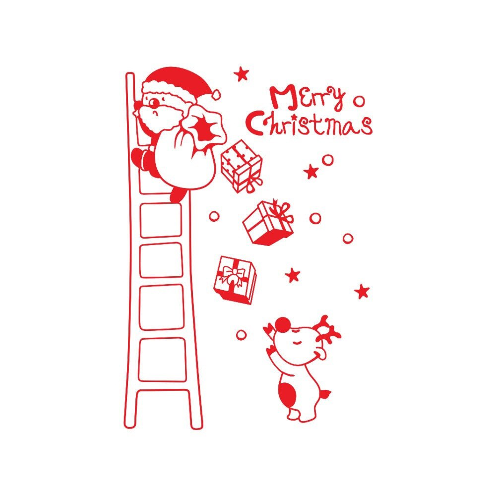 Wall Window Stickers Santa Claus Christmas Xmas Vinyl Art Decoration Decals home decoration accessories wall decoration для дома