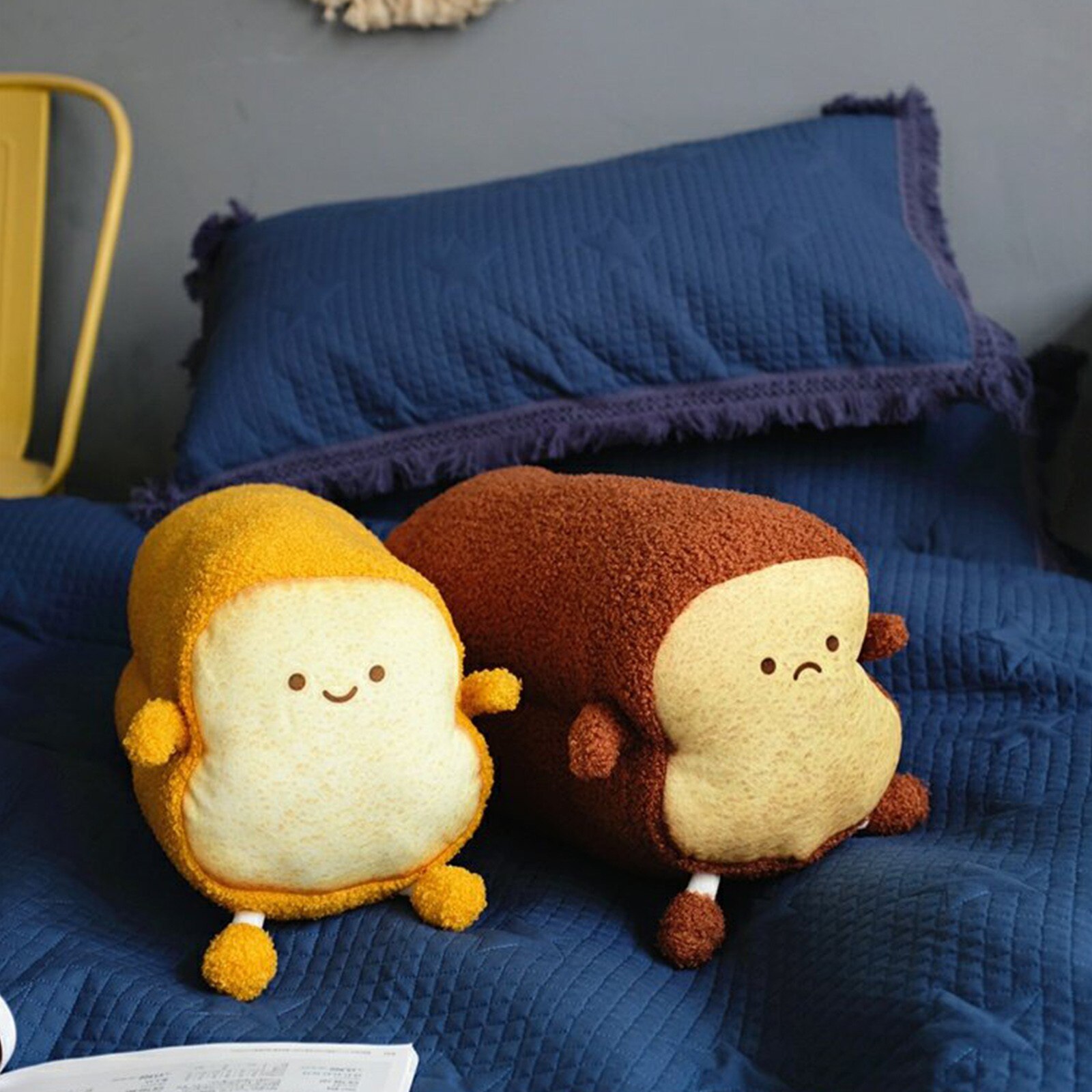 Oreiller en peluche pour pain grillé, jouet amusant, nourriture en peluche, Simulation de pain tranché, oreiller en peluche, décoration de chambre à coucher à la maison, # p4