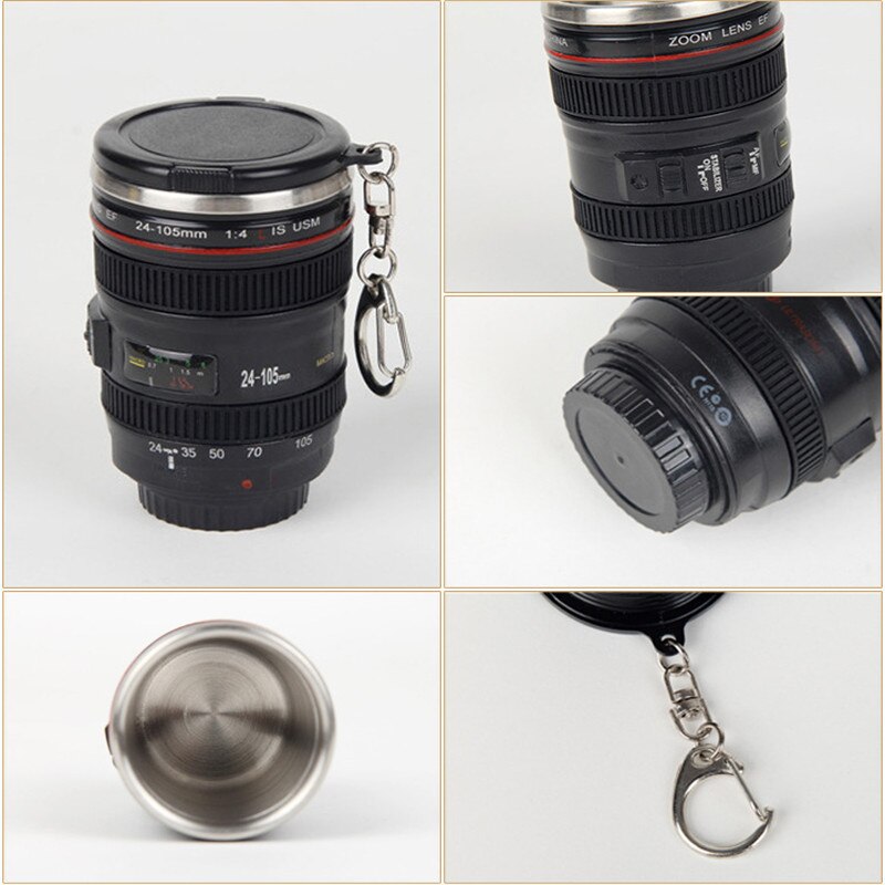 450ml SLR Camera 70-200 Camera Lens Mug Coffee Mug With Lid Fantastic Stainless Steel Milk Caneca Lente Drinkware Cups