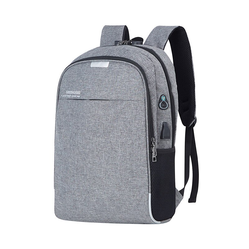 Anti-diefstal Mannen Rugzakken Schooltassen voor Tieners Jongens Grote Capaciteit 15.6 Inch Laptop Rugzak USB Opladen Travel Mannen tassen: Grijs