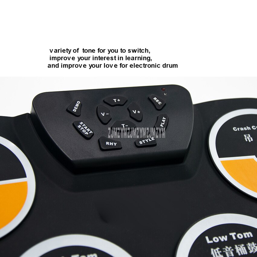 Tragbare Digitale Elektronische Trommel Kit 9 Trommel Pads Mit Aufnahme Funktion Silikon-Roll-Up Drum Set für Anfänger Kinder kinder