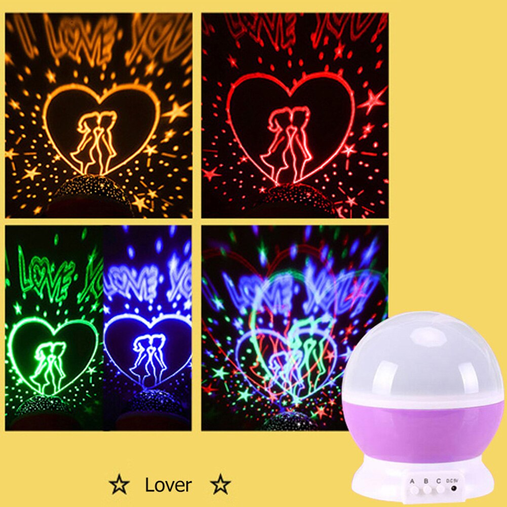 Star Projection Lamp Dream Colorful Rotating Night Light Romantic Children's Bedroom Lamp Star Projection Luminous Toy