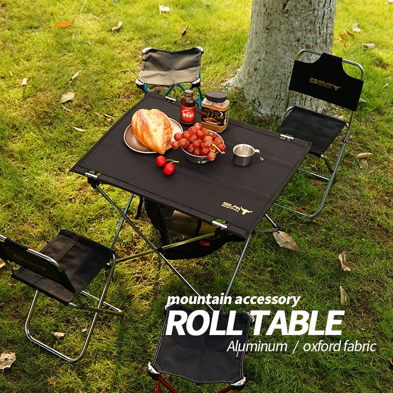 Outdoor Camping Small Folding Table Air Portable Aluminum Alloy Picnic Furniture Barbecue Ultralight Camping Equipment
