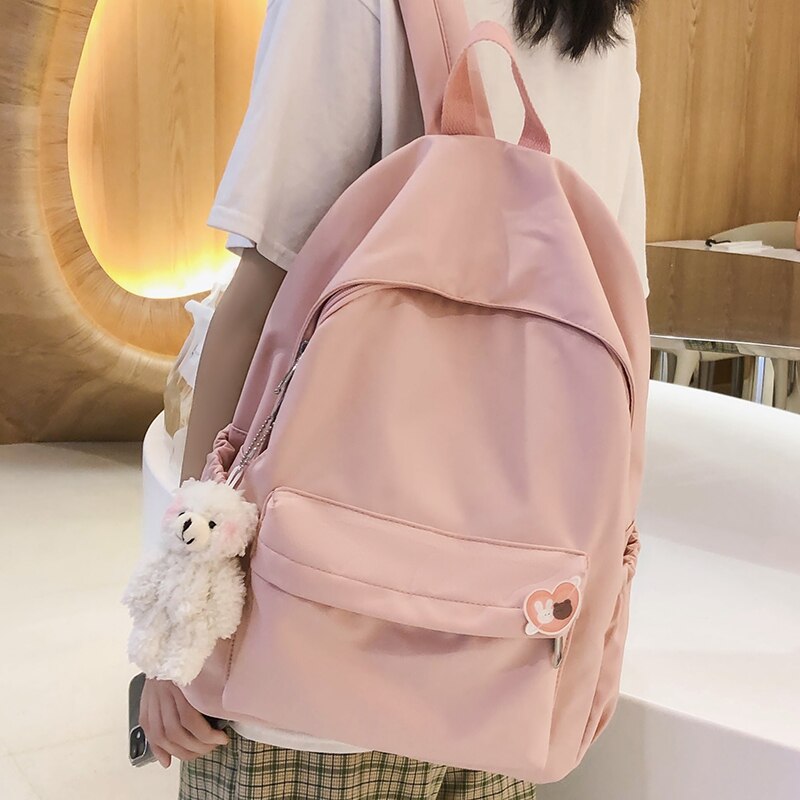 Hocodo afslappet rygsække kvinder ensfarvet kvinder skuldertaske nylon teenage pige skoletaske trend rygsæk mochilas kvinde