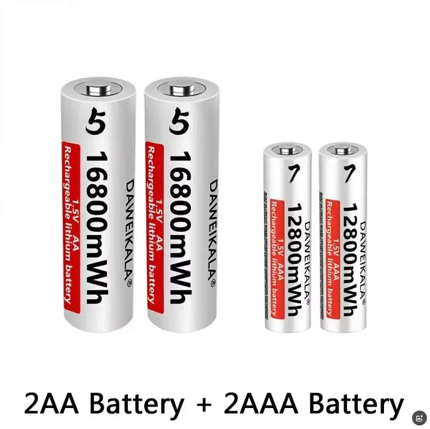 AA AAA rechargeable battery 1.5V lithium-ion battery remote For Mouse Flashlight Fan Game Machine electric toy battery: Dark Khaki
