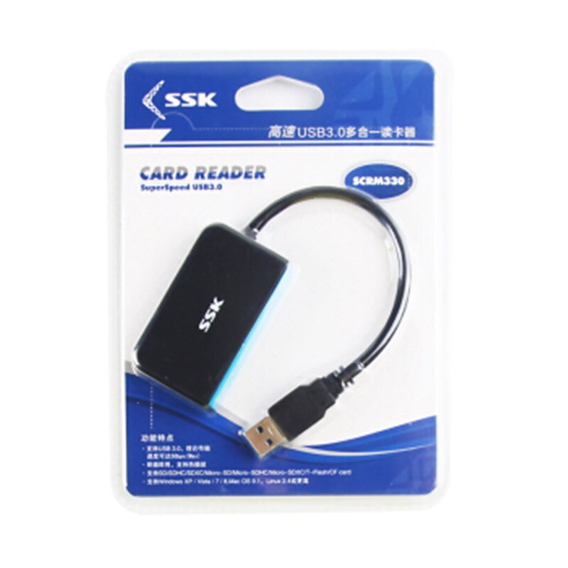 Lettore di schede usb 3.0 All in 1 SSK per scheda SD/TF/CF lettore di schede di memoria Flash Super veloce da 5Gbps SCRM330: Default Title