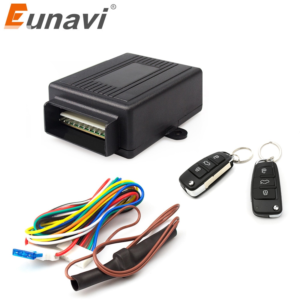 Eunavi Auto Centrale Deurvergrendeling Auto Keyless Entry Systeem Knop Start Stop Sleutelhanger Centrale Kit Universal Car 12V