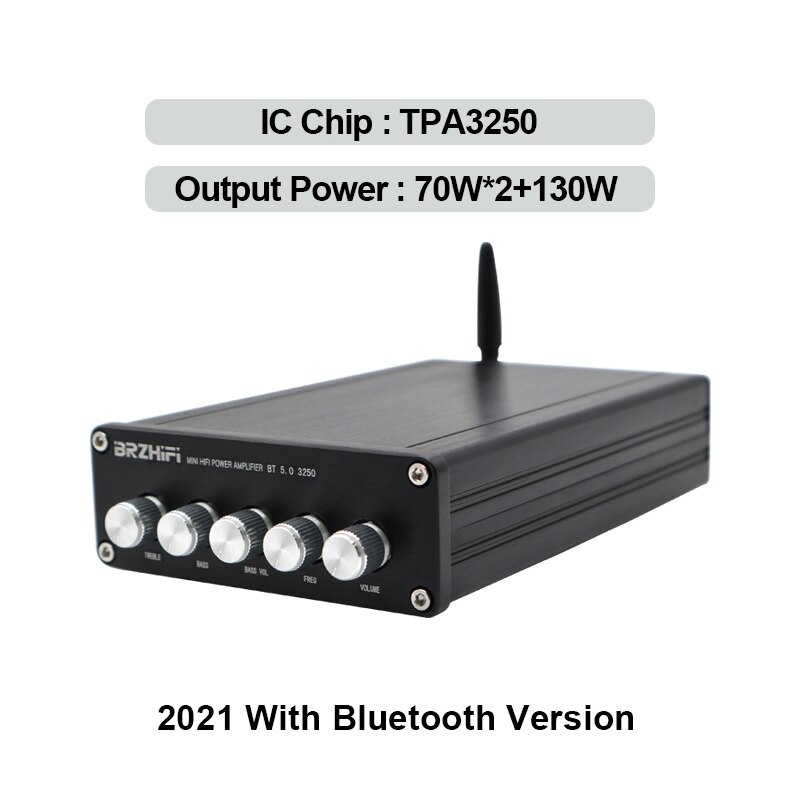 BRZHIFI Audio DP1 TPA3116 2.1 Class D Mini Digital Power Amplifier Bluetooth 5.0 Output 50W*2 100W Stereo Amplificador