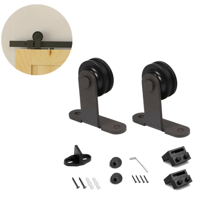 Sliding Barn Door Roller Sliding Track Kit Top Mounted Hanging Rail Hanger Track Door Hardware For Closet Cabinet Sliding Door