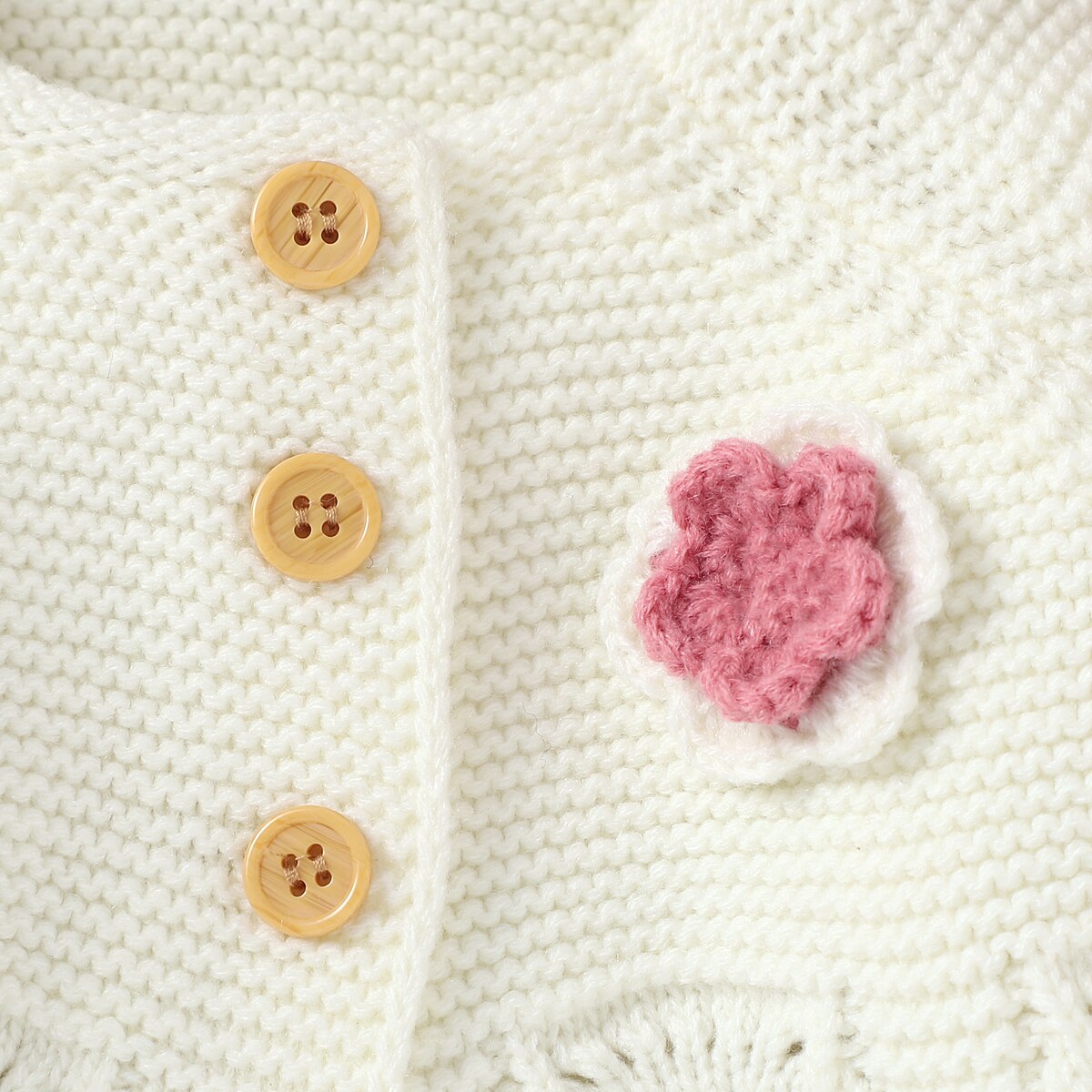 Baby Meisjes Winter Trui Jas Herfst Witte Lange Mouwen Single Breasted Knit Bloemen Warm Gebreide Baby Vest Jas Outfit