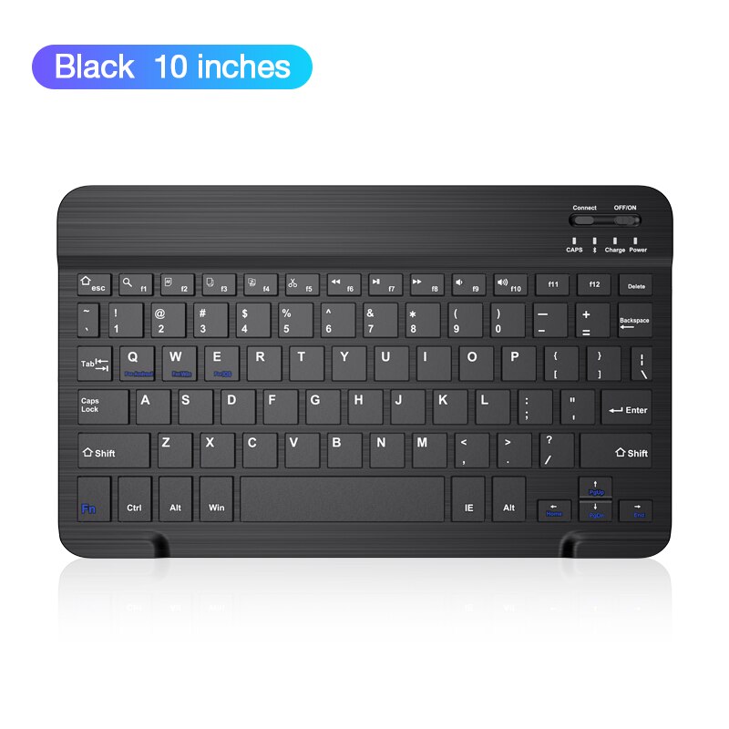 Coolreall Wireless Keyboard For IOS Ipad Android Tablet PC Windows Bluetooth Keyboard Ipad Bluetooth Keyboard For iPhone Samsung: 10 Inches BK