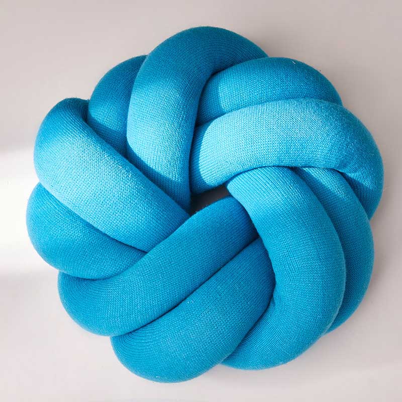 Nordic knot kudde knut kudde kudde knut dekor tupplur kudde knut heminredning nordisk barnrum dekor 25 x 25cm: Mörkblå