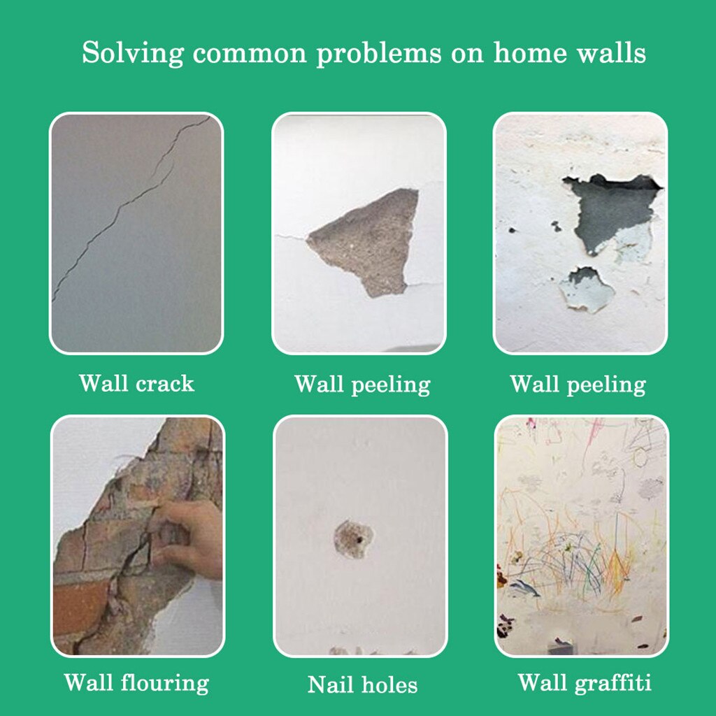 Wall Mending Agent Wall Repair Cream Wall Crack Nail Repair Agent Walls Peeling Graffiti Gap Repair Paste With Scraper
