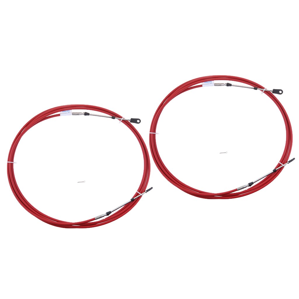 Universal Marine Throttle Control Cable for Boat Motor Outboard Engine Control Lever 13 FT/4 Meter (Red)
