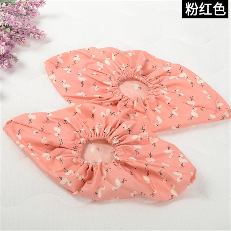 1 paire épaissir réutilisable élastique chaussure couverture maison intérieur antidérapant surchaussures étudiant Machine chambre flamant anti-poussière pieds couvre: pink