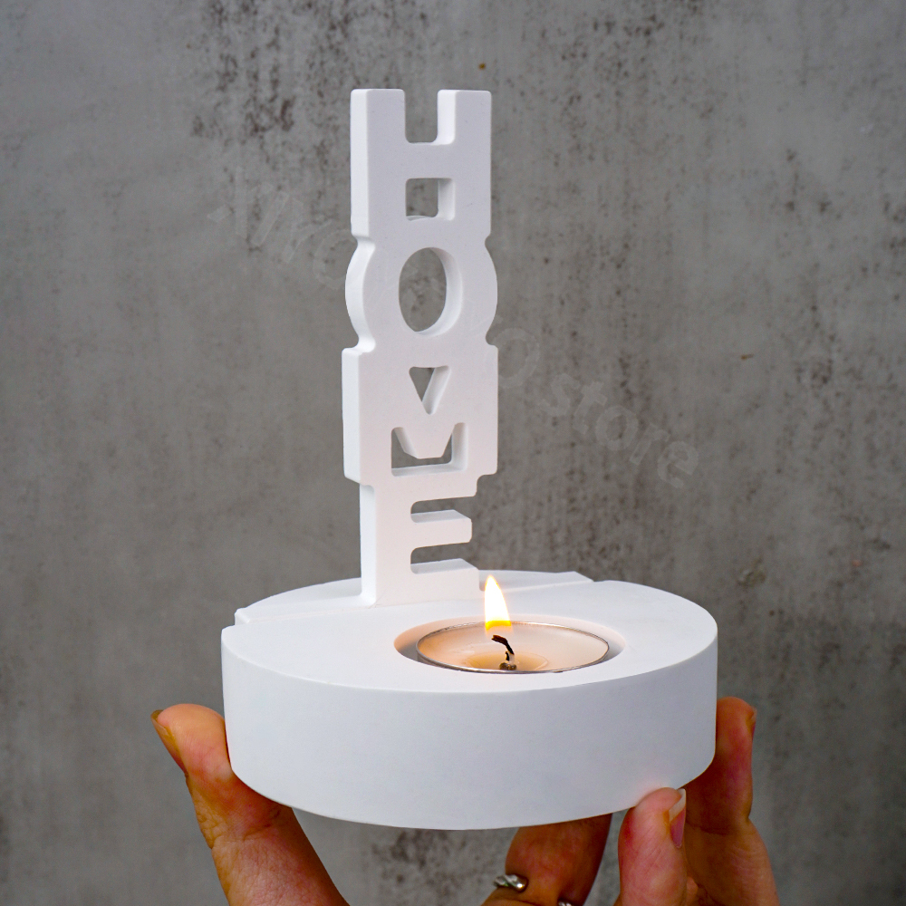 Molde de silicona con letras del alfabeto 3D para decoración del hogar, candelabro de yeso, cemento, bricolaje, resina epoxi, artesanía,