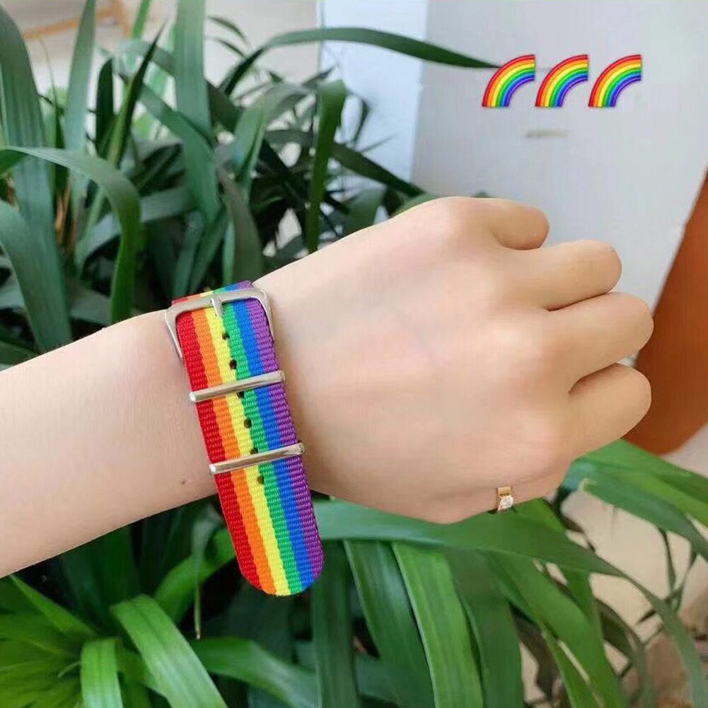 Regenbogen Lesben Homosexuell Bisexuelle Transgender Armbänder für Frauen Mädchen Stolz gewebte Geflochtene Männer Paar Freundschaft Schmuck