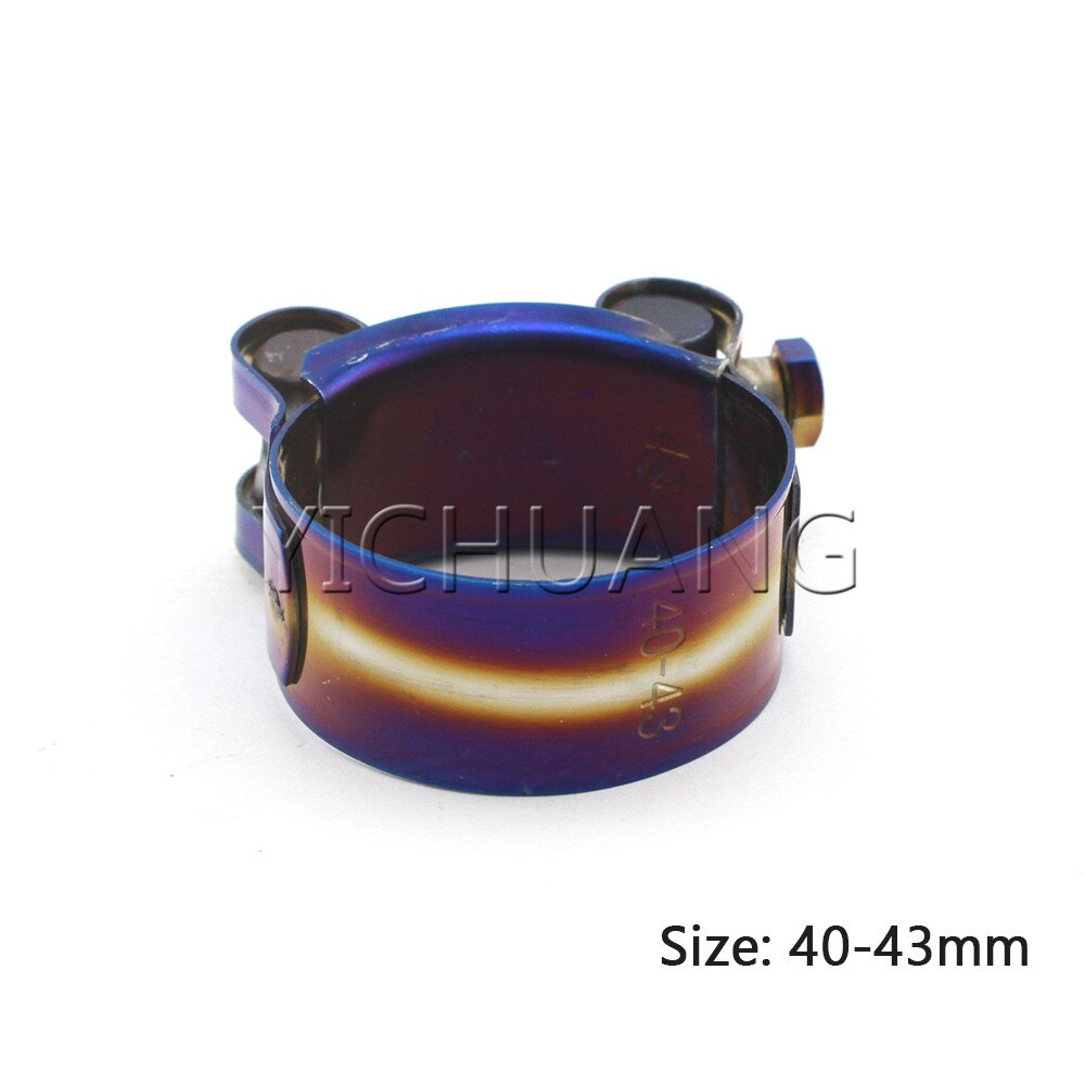 Universal Stainless Steel Hose Clamp Kit Adjustable Titanium Blue T Bolt Clamp 1 inch to 4.45 inch 26mm to 113mm: 40-43mm