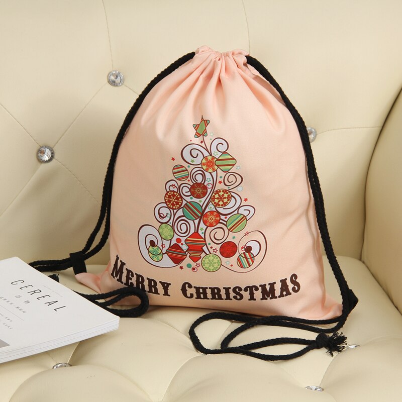 Impressão 3d para árvore de natal, mochila clássica para sempre, masculina, com cordão, para viagem