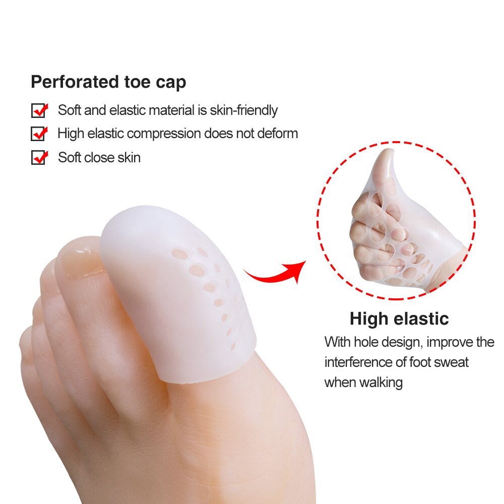 Protège-orteils en Silicone avec trous, 10 pièces, protection des cors du pouce, callosités, ampoules, séparateurs, soins des pieds, D2981