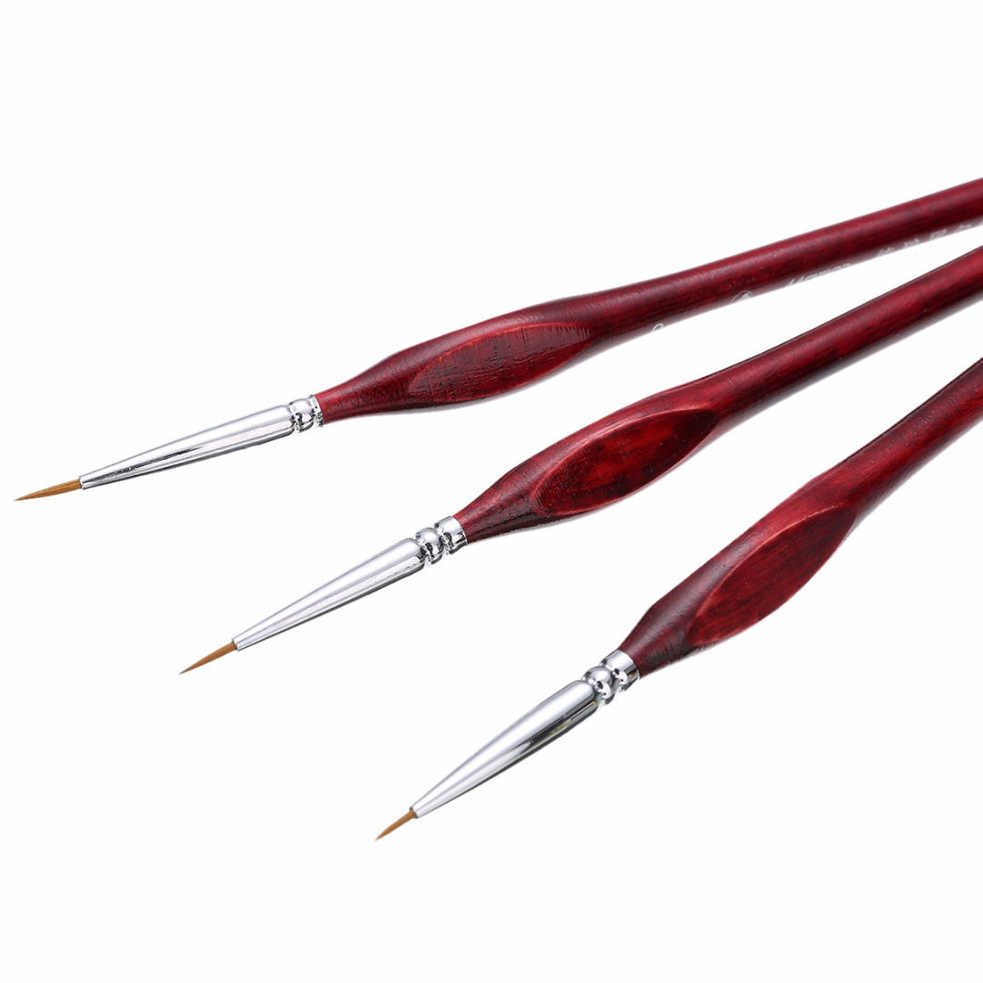 3 sztuk/zestaw gwasz pędzle malarskie 7.3 cal grzywny detalowanie liniowiec 0 ~ 000 wskazał końcówki z włosia soboli malowanie akcesoria robić malowania pędzel