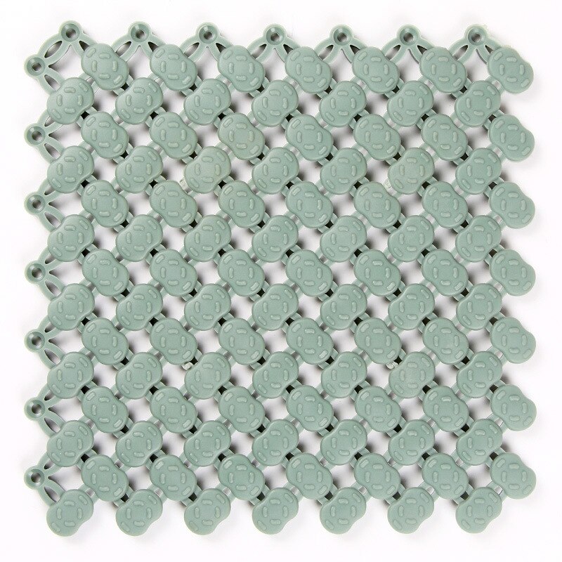 DIY Splice Bath Mat Anti Slip Massage Shower Carpet Grid PVC Plastic Mats For Stitching Puzzle Pad Bathroom Accessories: Cyan Blue