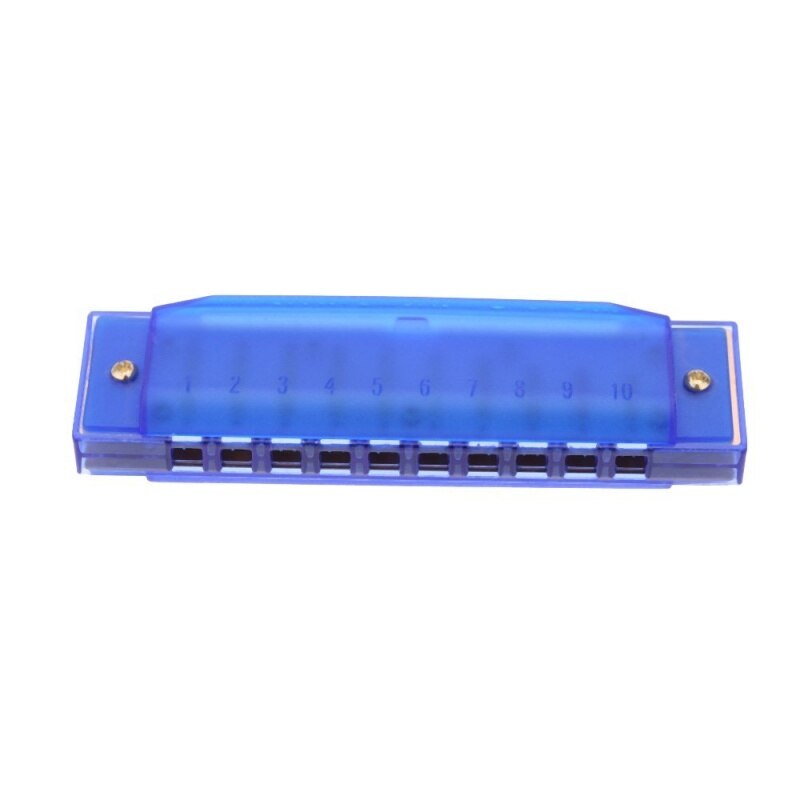 Diatonische Harmonica 10 Gaten Blues Harp Mondharmonica Sleutel Van C Riet Instrument Met Case Kid Musical Speelgoed: Blue