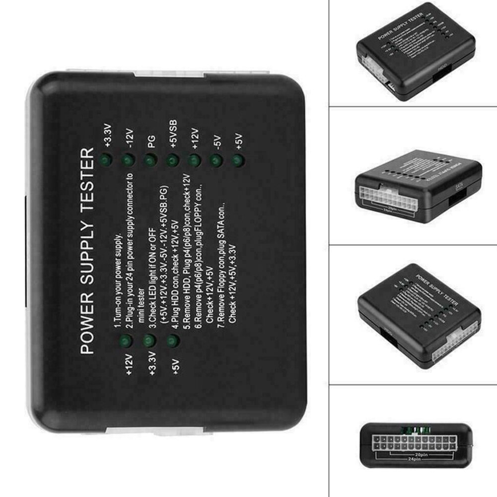 Meter SATA Led 12V 5V 3.3V Mini Accurate Power Supply Tester HDD PSU ATX 20/24 Pin PC Computer Measuring Check Fault Detection