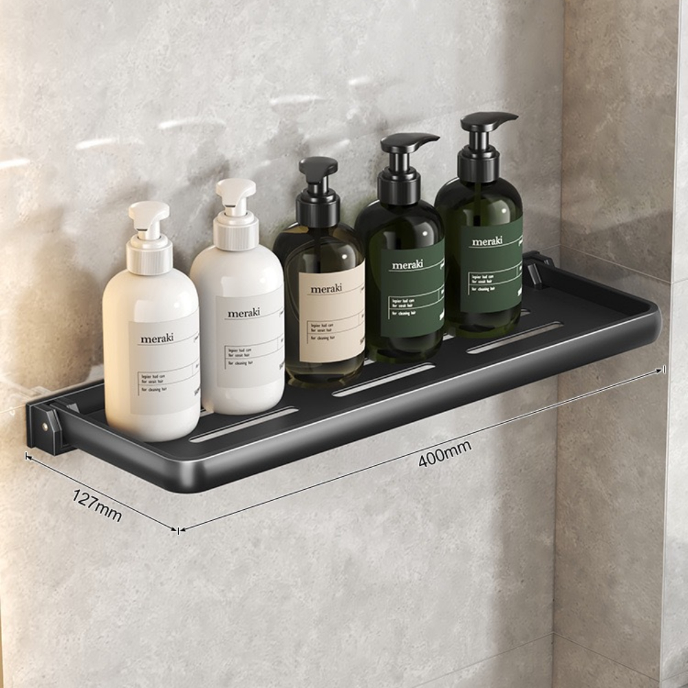 Estantería de aluminio para baño, estante de almacenamiento de desagüe de ducha, estantes de pared de cocina, estante de, sin Taladro: Verde