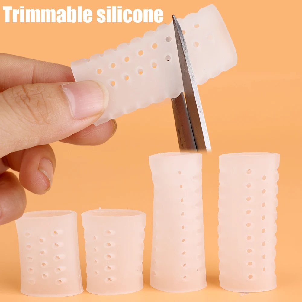 5pairs Toe Protective Covers Double Opening Breathable Silicone Toe Caps Soften Calluses and Corns Transparent Foot Care Tools
