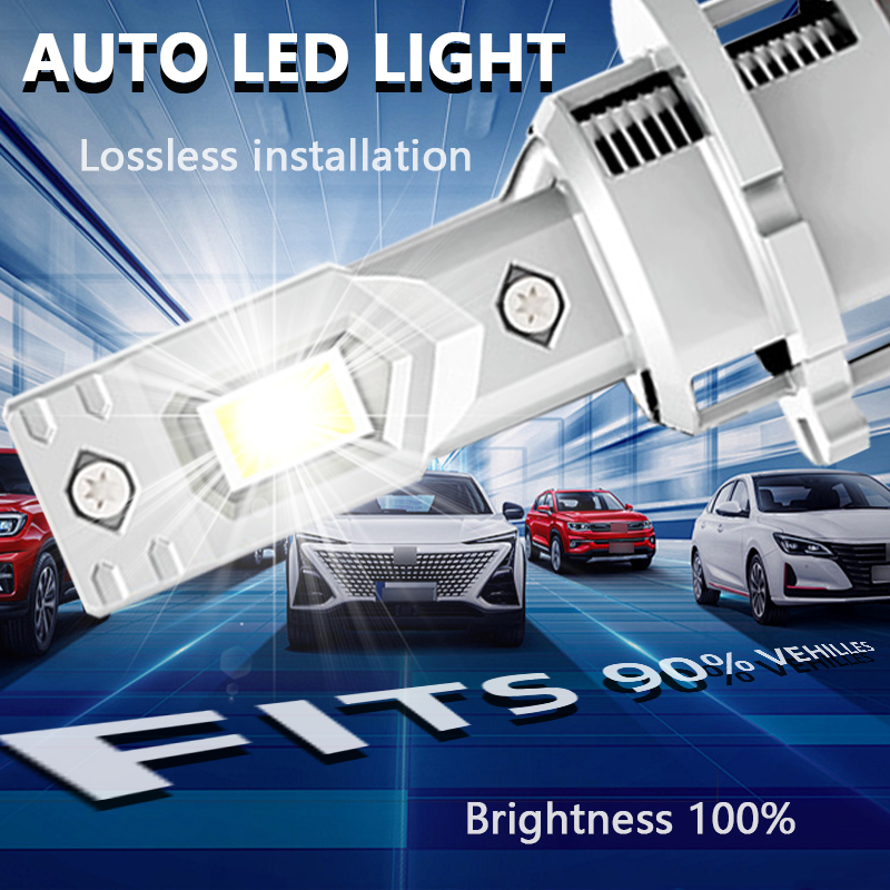 Lampe de Sauna LED pour Voiture, Ampoule D2S D4S 45W 12V 6500K Canbus Brave Free Plug and Play Auto, 1:1 HID 12V-24V, 2 Pièces