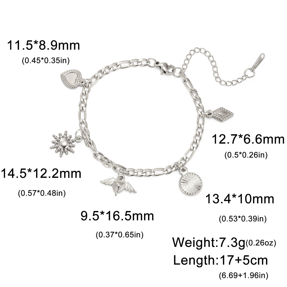 My shape trendy armbånd med muslingeskal og søstjerner til kvinder i rustfrit stål med dobbelt lag vedhæng, håndkæde, valentinsdagssmykker: 21cm / Mørkegrøn
