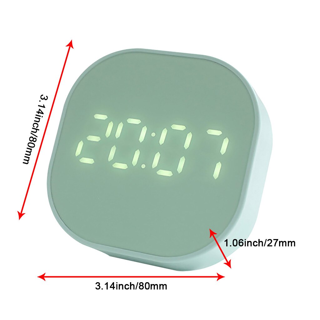 Carré petit réveil lumineux muet LED multifonctionnel numérique horloge lumière température chambre rétro bureau Table décor: B