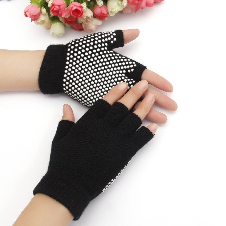 Gants de sport unisexes antidérapants sans doigts, 1 paire, collants pour Yoga /Pilates, exercice d&#39;équilibre , gants de fitness
