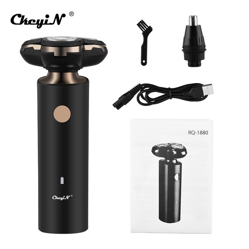 Rasoir électrique 4D pour hommes, 3 lames, lavable, tondeuse pour le nez, les cheveux, brosse de nettoyage du visage, Rechargeable par USB: Default Title