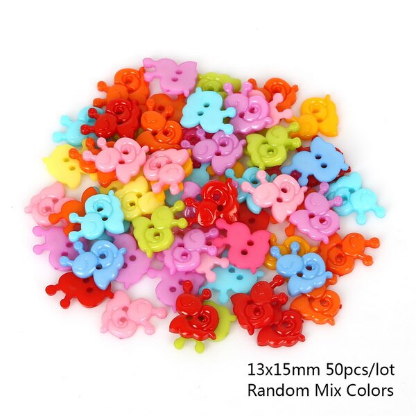50-100PCS Random Mixed Decorative Buttons Lovely Conveyance Double Holes Mix Sewing Wooden Plastic Buttons Flatblck Scrapbooking: 13mmX15mm 50pcs