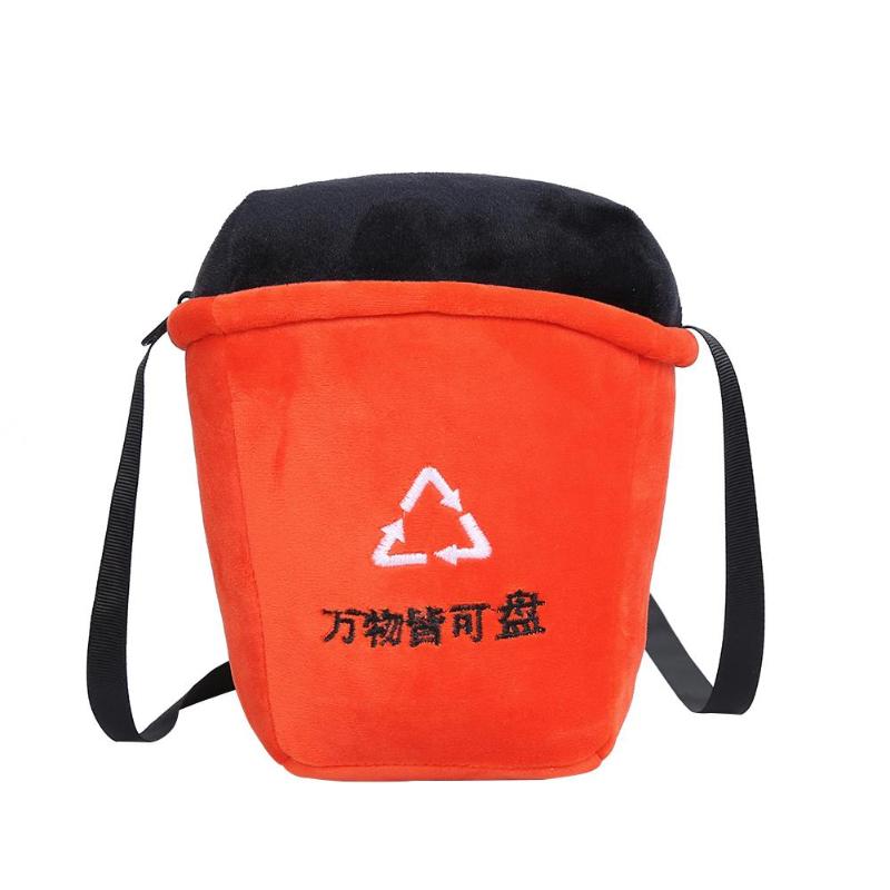 Creativo Borse a Spalla Donne Catena 3D spazzatura-Lattine di Borse A Tracolla di Flanella Borsa Dei Soldi ottavino Borse a Spalla Dropshipping: rosso