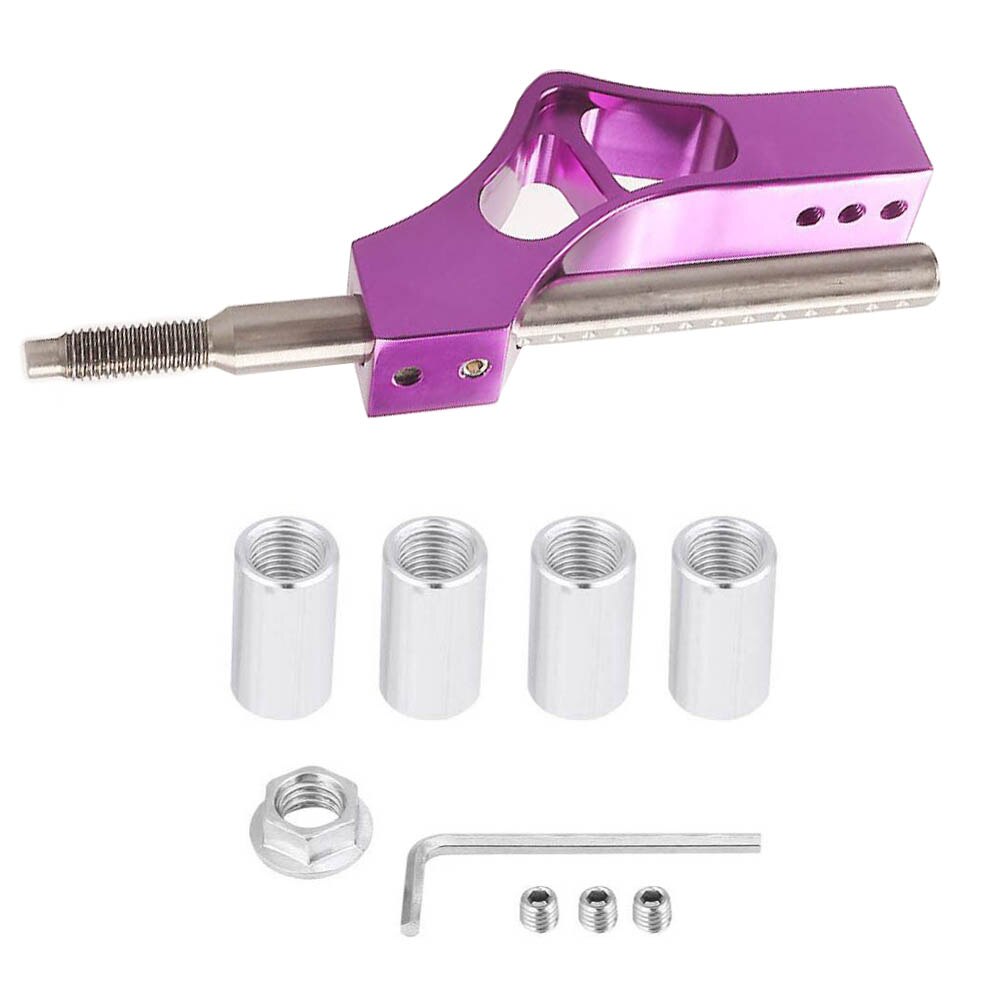 Extendedor de palanca de cambios Universal y ajustable de aluminio, extensor de palanca de cambios de coche con 8, 10 y 12 adaptadores: PURPLE