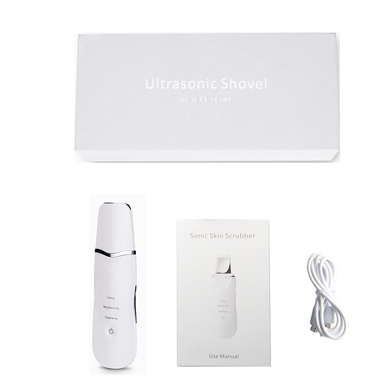 Depurador Facial para eliminar puntos negros, eliminación de acné y piel muerta, depurador ultrasónico para piel profunda, hidratante y limpieza de la piel: Blanco