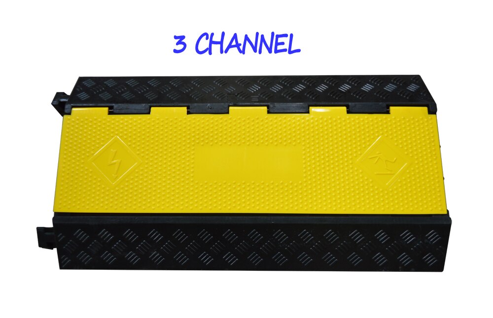 3-Channel Rubber Electrical Wire Cover Protector 3 Slot Cable Protector Ramp