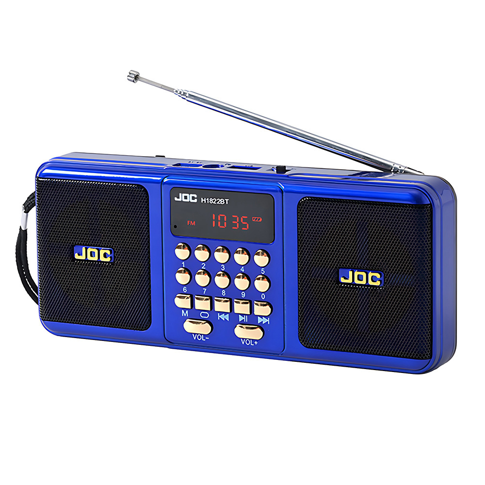 Przenośne radio stereofoniczne FM Głośnik bezprzewodowy Akumulator Obsługa karty TF Głośnik USB zgodny z Bluetooth z odbiornikiem FM: Niebieski