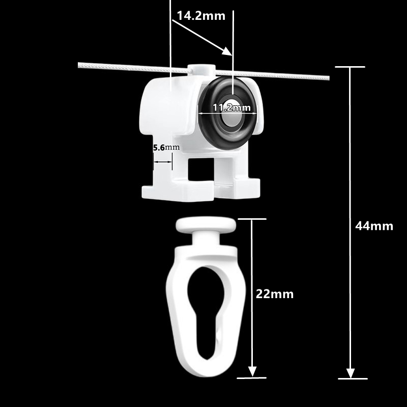 Gancho de cortina para cortinas plegables, cinta de serpiente, 6cm, 7cm, 8cm, corredor de línea de cortina S-wave con ruedas para pista Jialisi