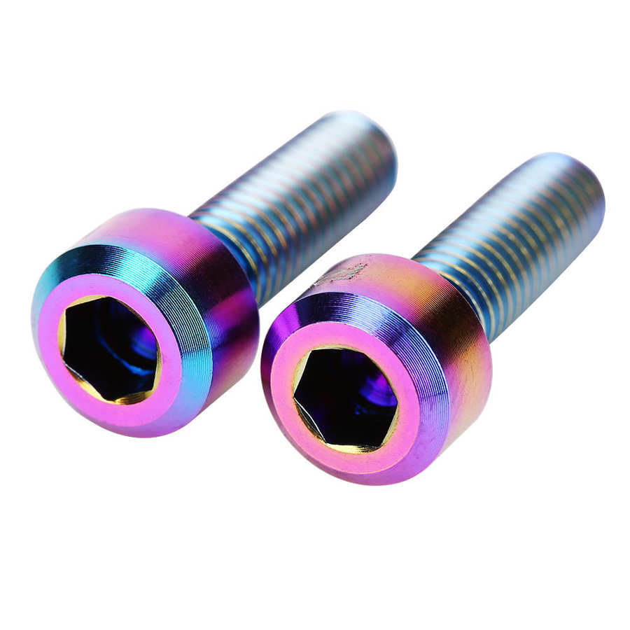 RISIKO 6PCS M5x16mm Bike Stem Befestigungs Schrauben Titan Legierung Mountainbike Feste Vorbau Schrauben Rost Prävention Conehead Bolzen