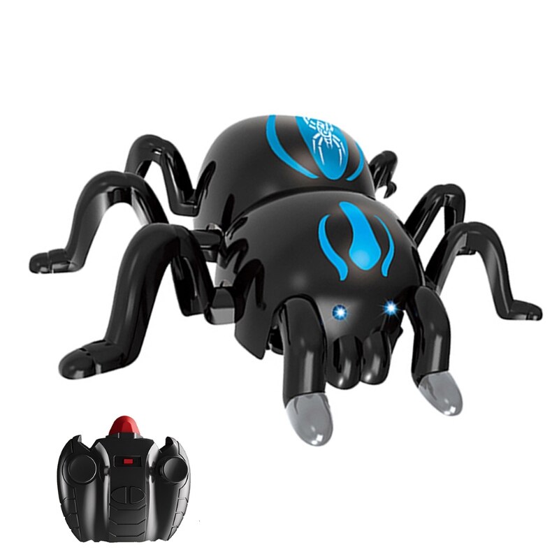Rood/Blauw Afstandsbediening Muur Klimmen Spider Met Creepy Led Ogen L4MC
